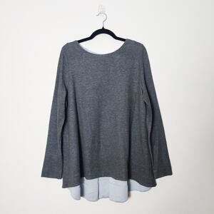 COS Gray Long Sleeve Relaxed Lagenlook Jersey Sweatshirt Top Large Minimalist